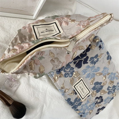 Flower Print Sweet Large Capacity Make Up Bag