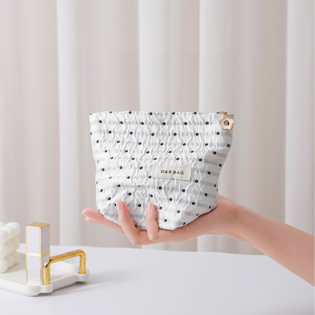 Minimalist Polka Dot Portable Makeup Bag