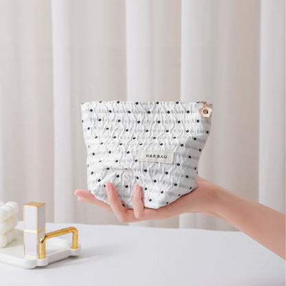 Minimalist Polka Dot Portable Makeup Bag