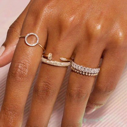 Zircon Adjustable Fine Layered Rings
