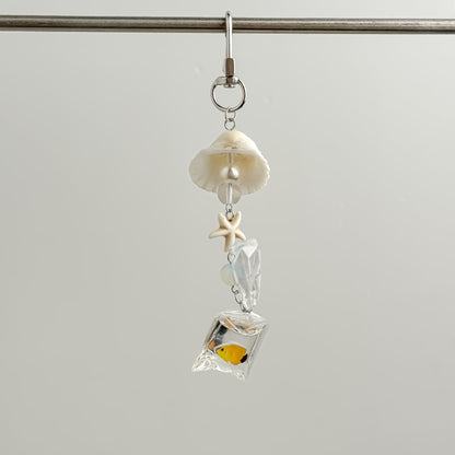 Cute Seashell Fish Keychain Bag Charm