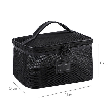 Solid Color Mesh Large Capacity Make Up Bags