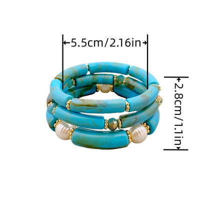 3 Pcs Minimalist Layered Acrylic Bead Bracelets