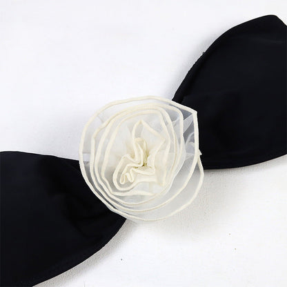 Flower Strapless Bikini High Waist Triangle Swimwear