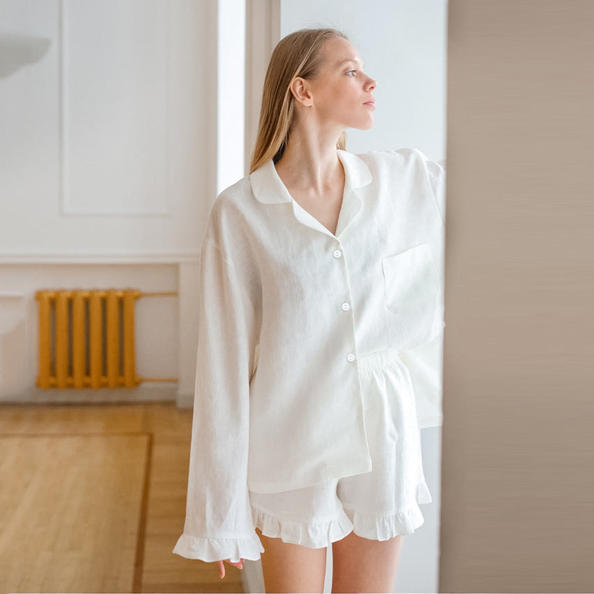 Flounce Loose Solid Color Homewear Sets