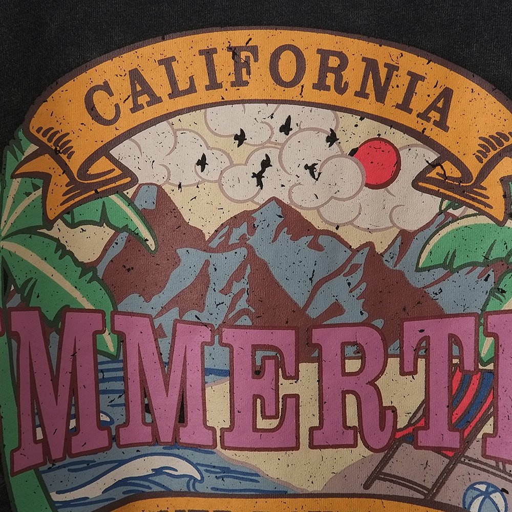 Vintage Distressed Printed Crew Neck T-Shirt