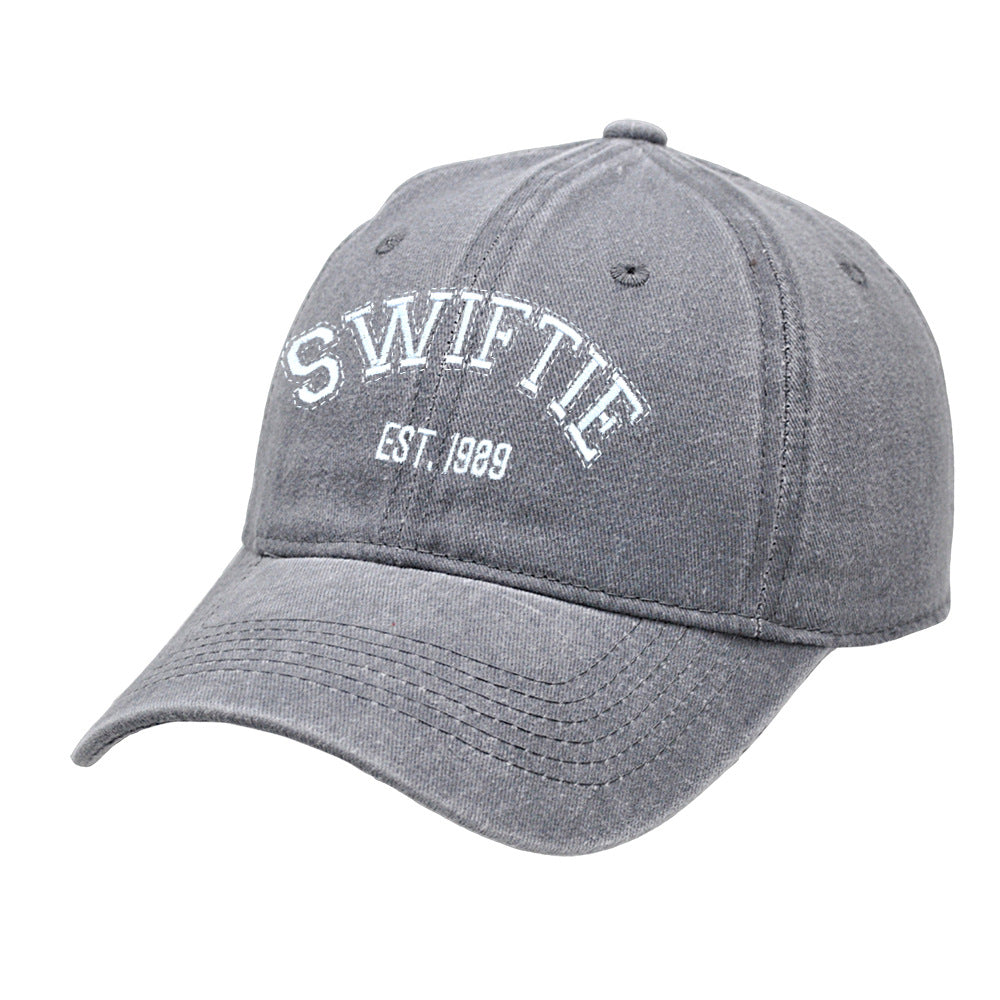 Letter Enbroidered Washed Simple Baseball Caps
