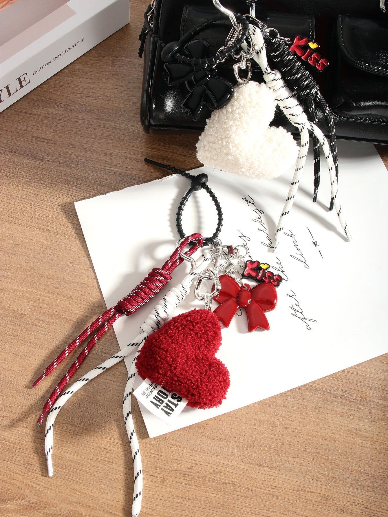 Simple Love Bow Keychain Bag Charms
