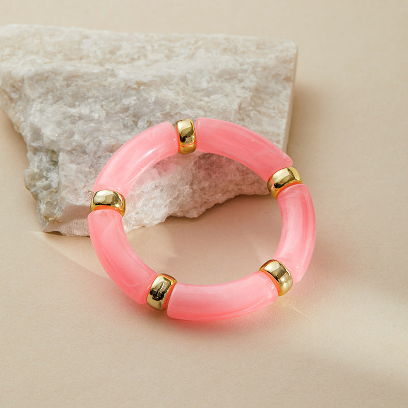Color Block Irregular Acrylic Bracetets