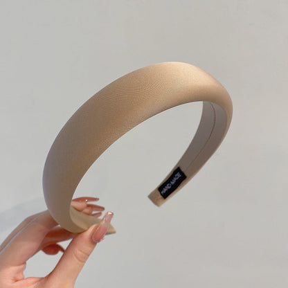 Solid Color Sponge Padded Satin Headbands