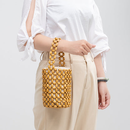 Wooden Bead Bucket Handmade Bags
