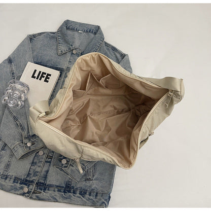 Casual Solid Color Nylon Shoulder Bag