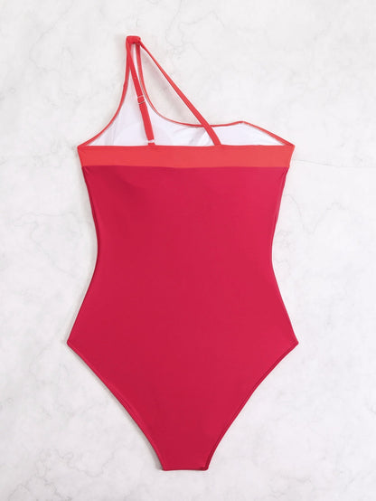 Vintage One-Shoulder One-Piece Swimsuit