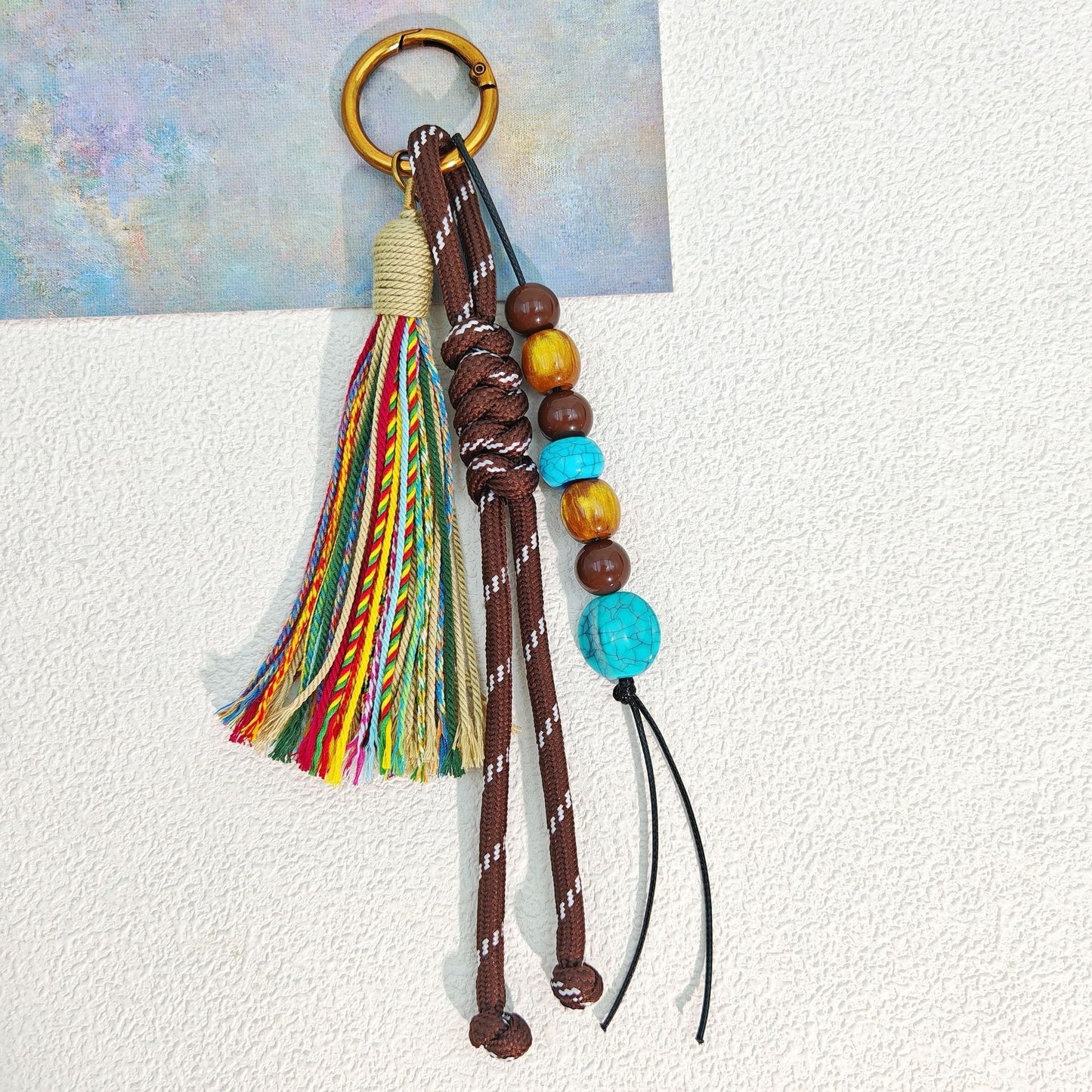 Casual Bohemian Bead Keychain Bag Charm