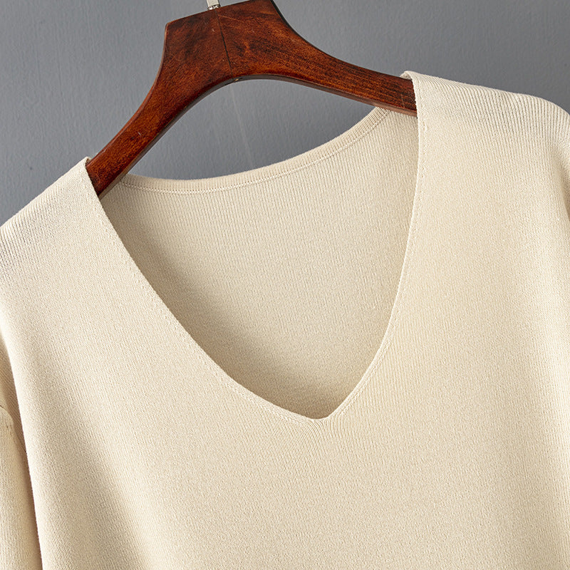 2+ Solid Color V-Neck Knit Sets