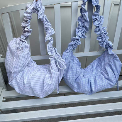 Striped Color Contrast Large Capacity Crossbody Bag