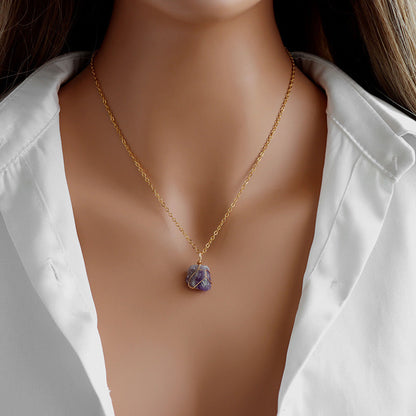Irregular Stone Pendant Simple Neckalce