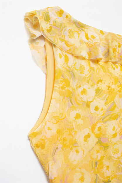 Sweet Pleated Printed Bodycon Mini Dress