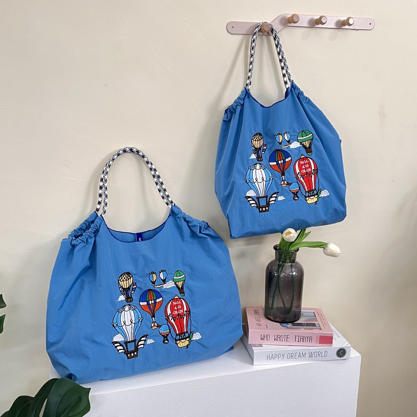 Love Embroidered Large Capacity Shopping Bag