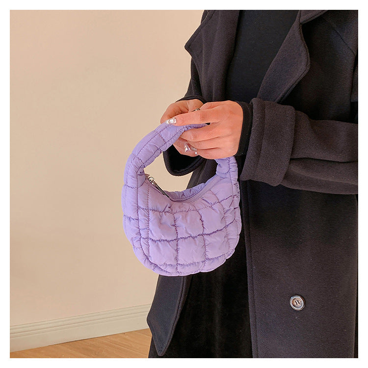 Solid Color Cloud Bag Cute Mini Handbag