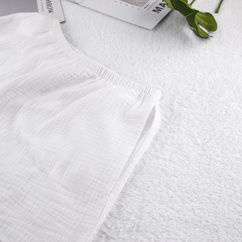 White Loose Casual Sleepwear Sets