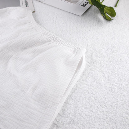 White Loose Casual Sleepwear Sets