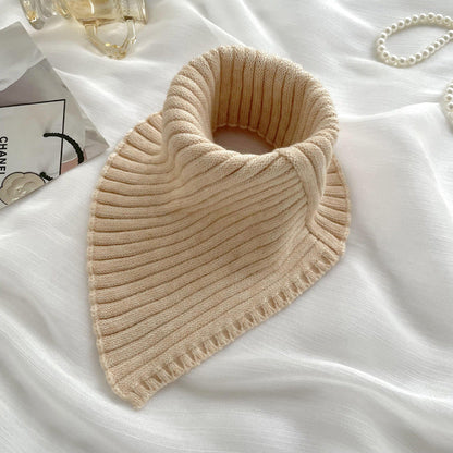 Solid Color High Collar Warm Knit Scarve