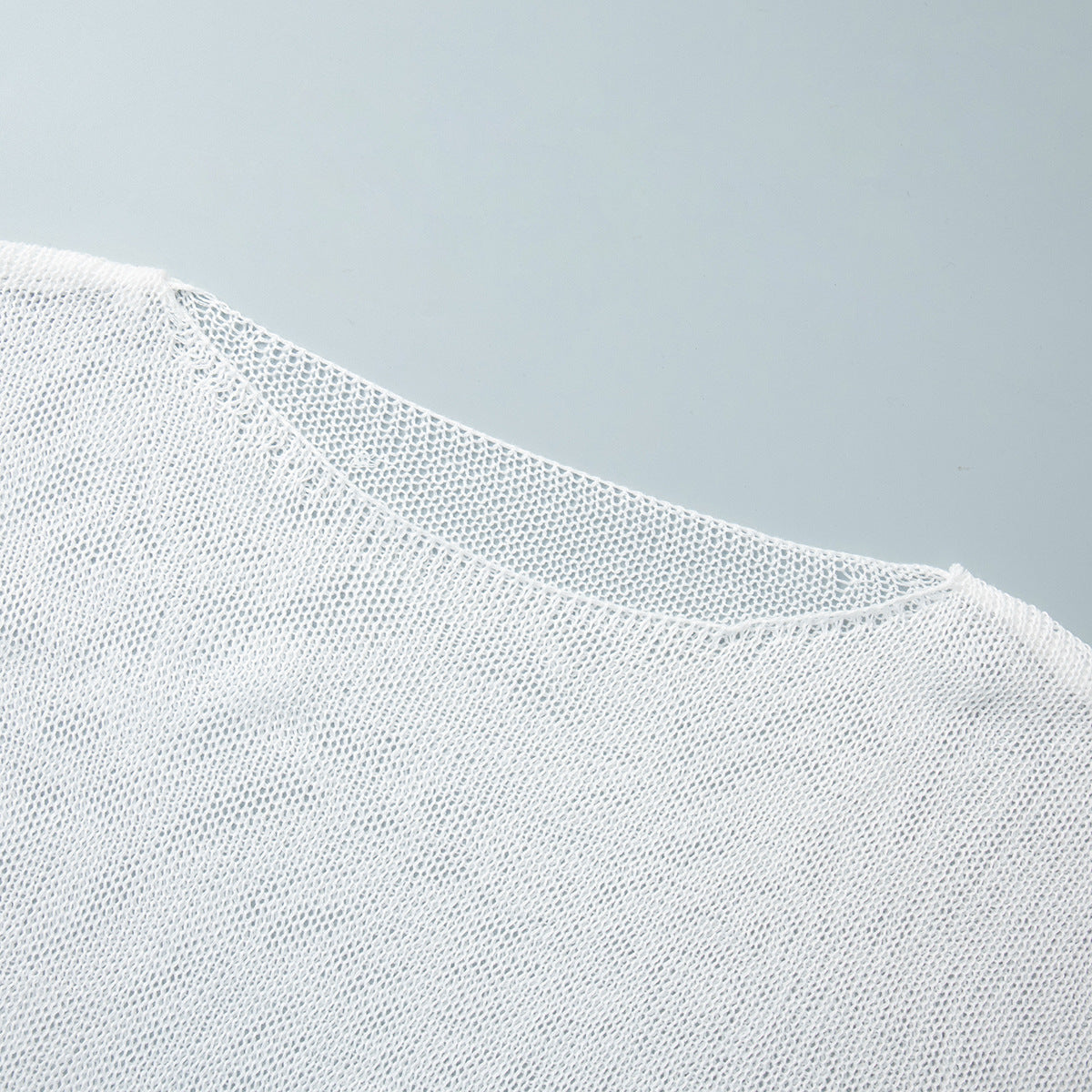 Minimalist Solid Color Knitted Hollow Out Top