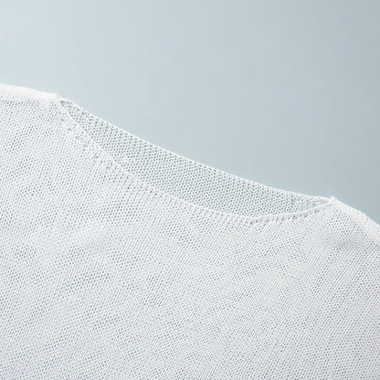 Minimalist Solid Color Knitted Hollow Out Top