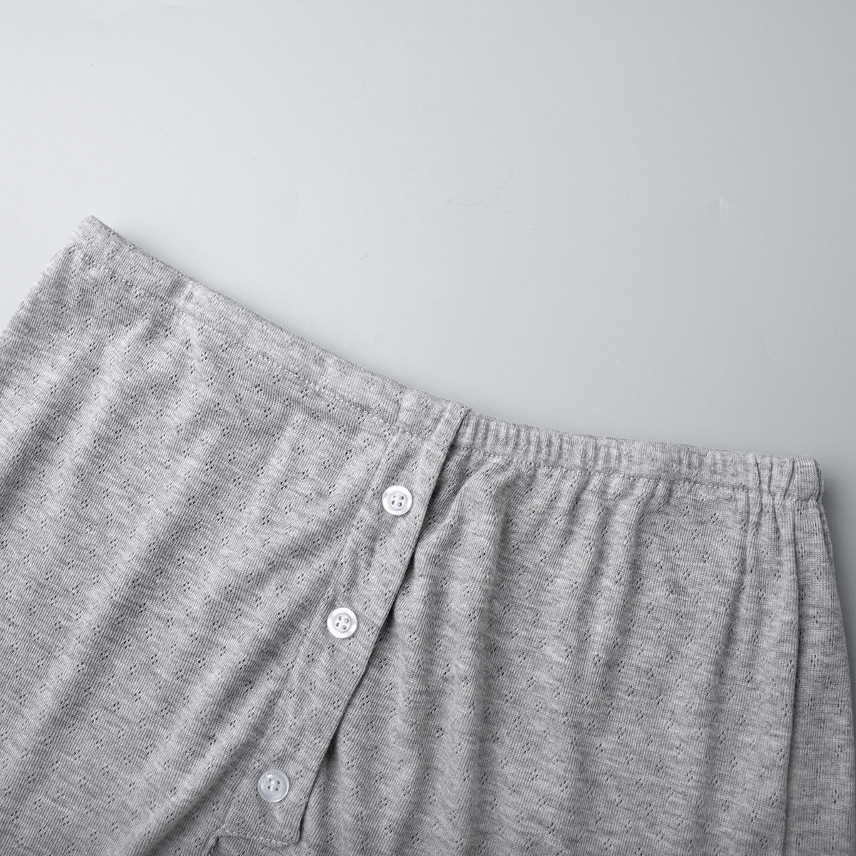 Knit Long Sleeve Top Shorts Sleepwear Set