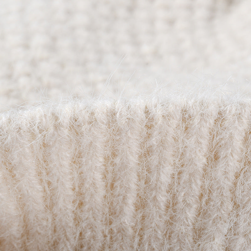 Cute Bow Embroidery Pom Pom Thicken Beanie