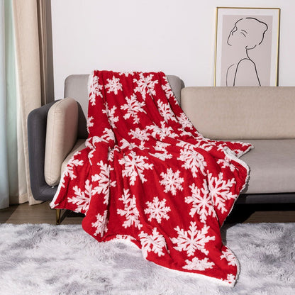 Christmas Fluffy Soft Snowflake Throw Blanket