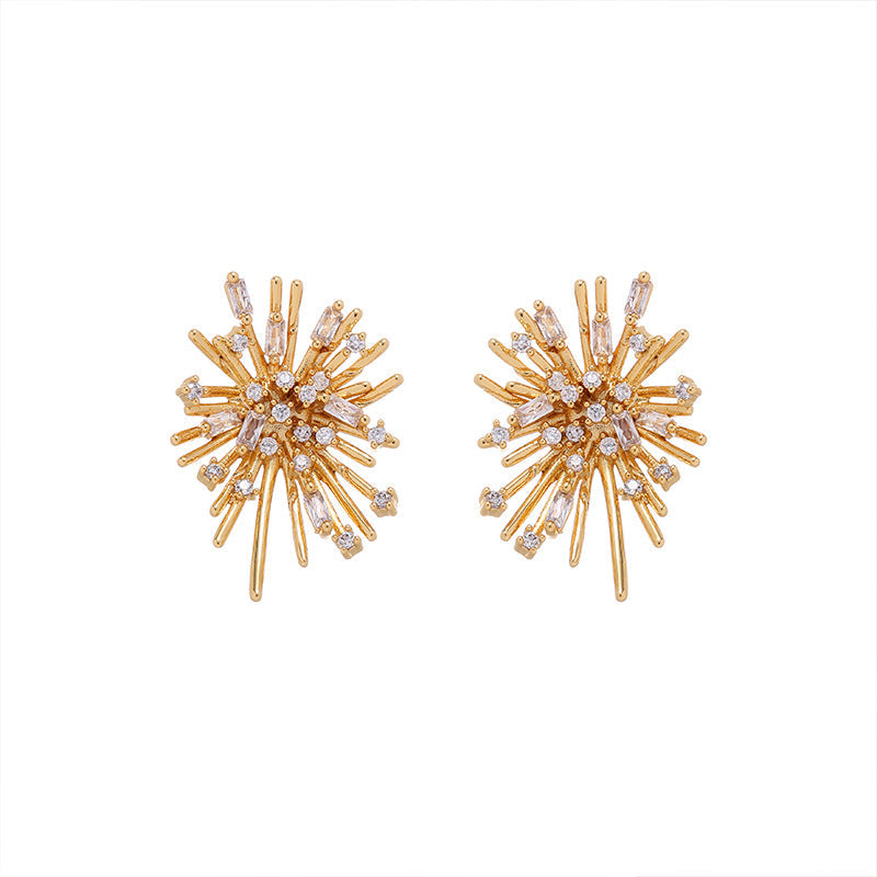 Geometrical Diamond Fireworks Earrings