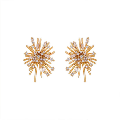 Geometrical Diamond Fireworks Earrings