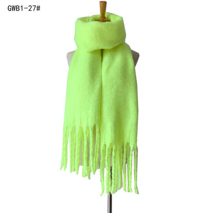 Solid Color Tassel Soft Scarves