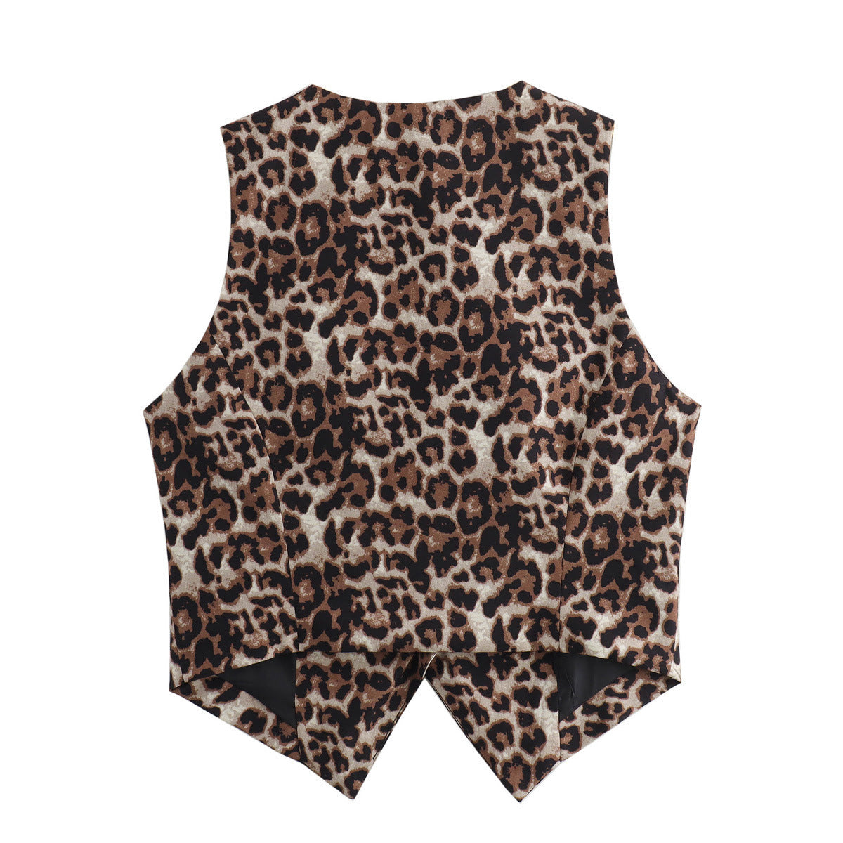 Leopard Print Sexy V-Neck Short Vest