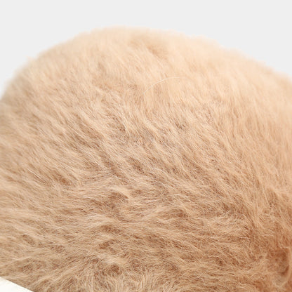 Soft Solid Color Fuzzy Warm Bucket Hat