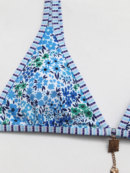 Trendy Floral Printed Bikini Swimwear