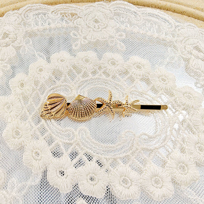 Trendy Pearl Starfish Rhinestone Hair Claw