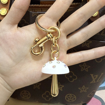 Cute Metal Mushroom Keychain Bag Charms