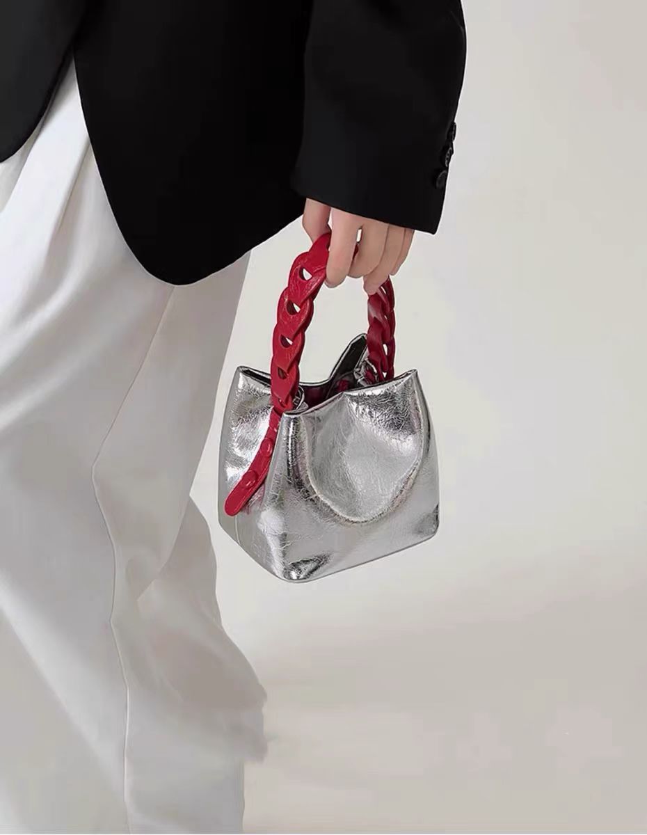 Solid Color Trendy Mini Bucket Bag