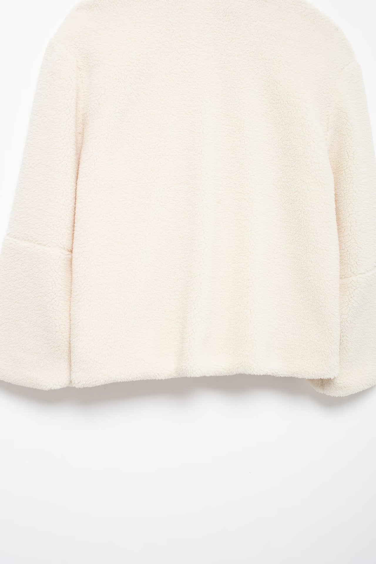 Solid Color Zipper Teddy Fleece Loose Jacket