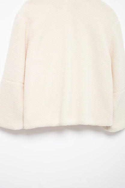 Solid Color Zipper Teddy Fleece Loose Jacket