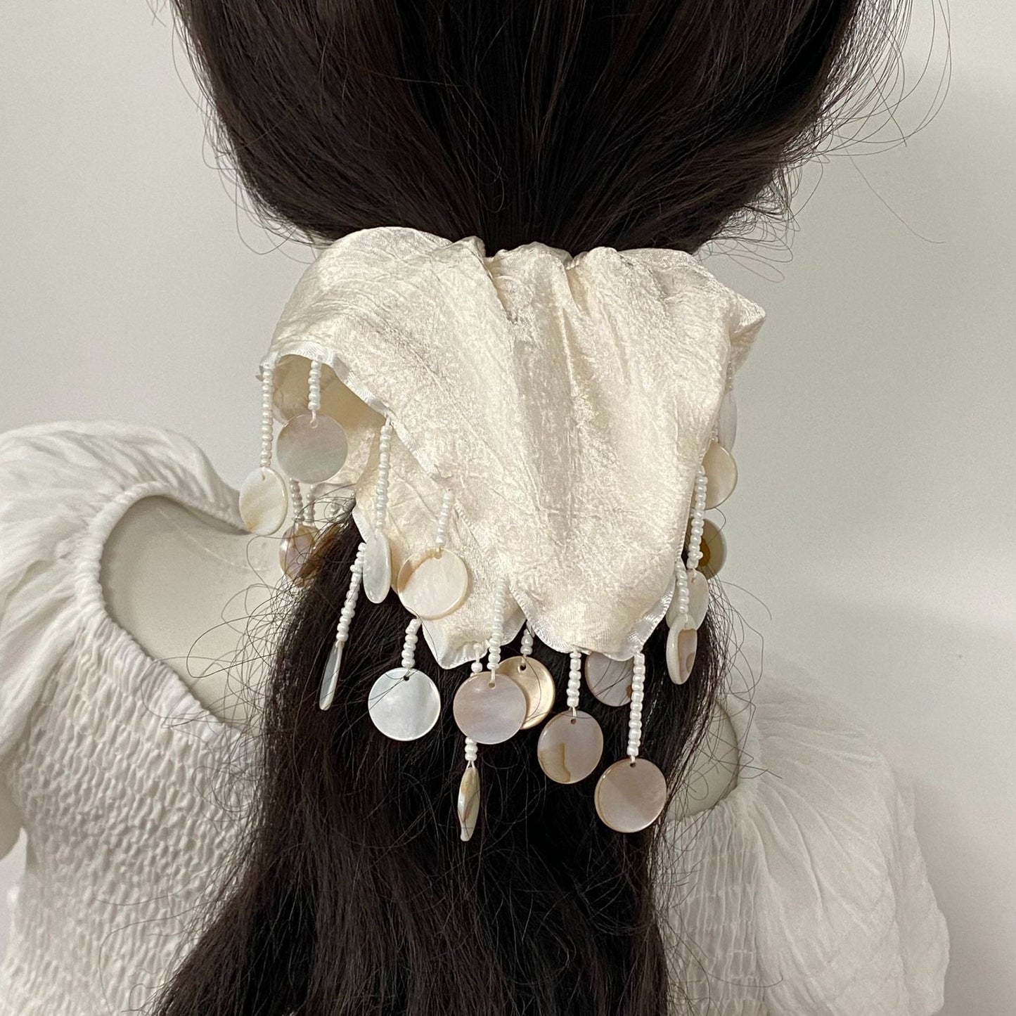 Pearl Shell Pendants Handmade Hair Tie
