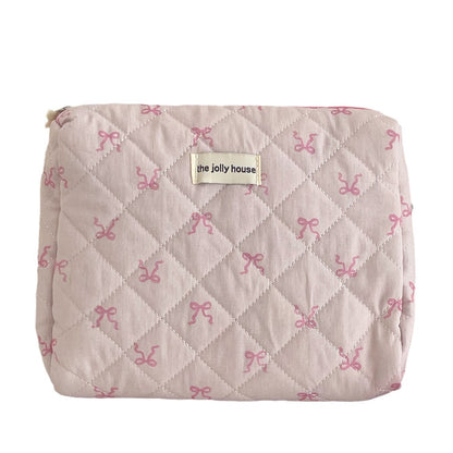 Pink Bow Large Capacity Sweet Make Up Bag