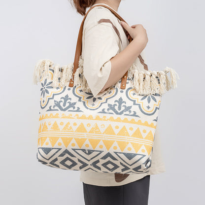 Print Large Size Tote Handbag
