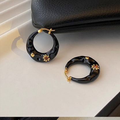 Trendy Enamel Drip Glaze Hoop Ear Buckle