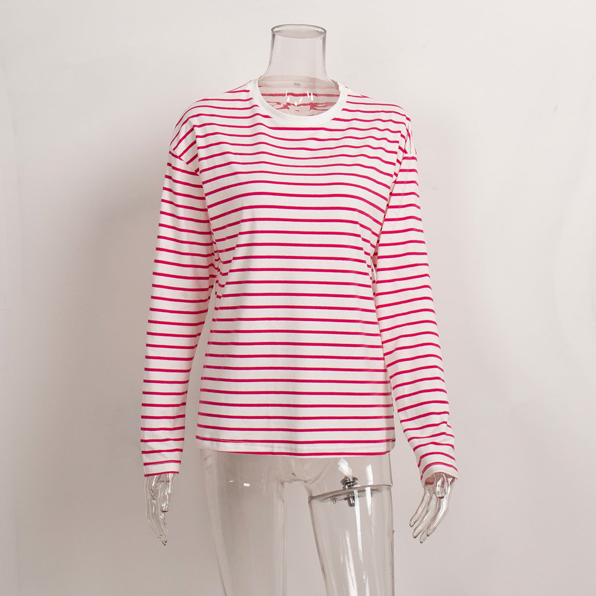Striped Color Block Simple Loose T-Shirt
