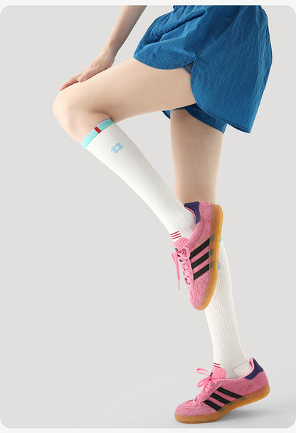 Simple Color Block Compression Calf Socks
