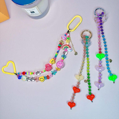 Minimalist Colorful Smile Beaded Bag Charm